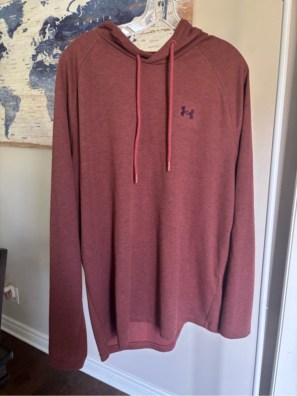 LG Men’s Hooded Long-Sleeve Shirt - Rust Red